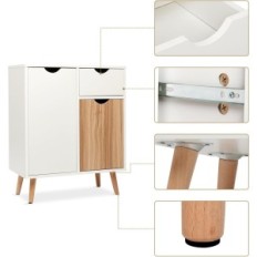 Mondre kommode, 60 x 30 x 73 cm, hvid