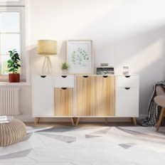 Commode Mudeer, 60 x 30 x 73 cm blanc