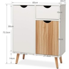 Mondeer kumode, 60 x 30 x 73 cm, balts