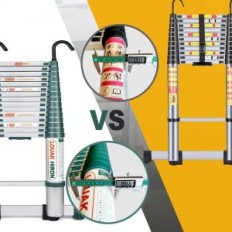 Louak & Hiron Telescopic Ladder, 5 meter, Aluminium