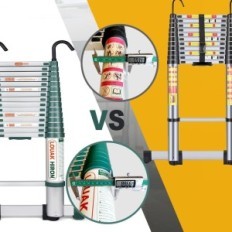 Louak & Hiron Telescopic Ladder, 5 meter, Aluminium