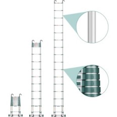 Louak & Hiron telescopic ladder, 5 meters, aluminum