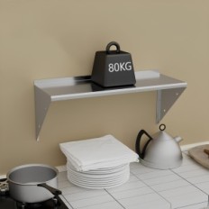 Estante de pared DUNLICE DLS8030-HK Acero inoxidable 120 x 30 cm, hasta 80 kg