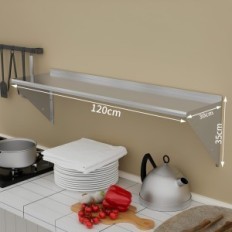 Sienų lentynos Dunlice DLS8030-HK nerūdijančio plieno 120 x 30 cm, iki 80 kg