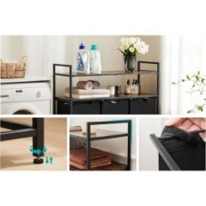 Youdenova YDLDLD064-2, 3 x 60 L Panier de sous-vêtement, 103 x 38 x 100 cm, noir