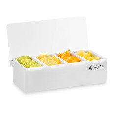 Barmaincontainers van polypropyleen voor drankjes voor drankjes 4 stks + behuizing