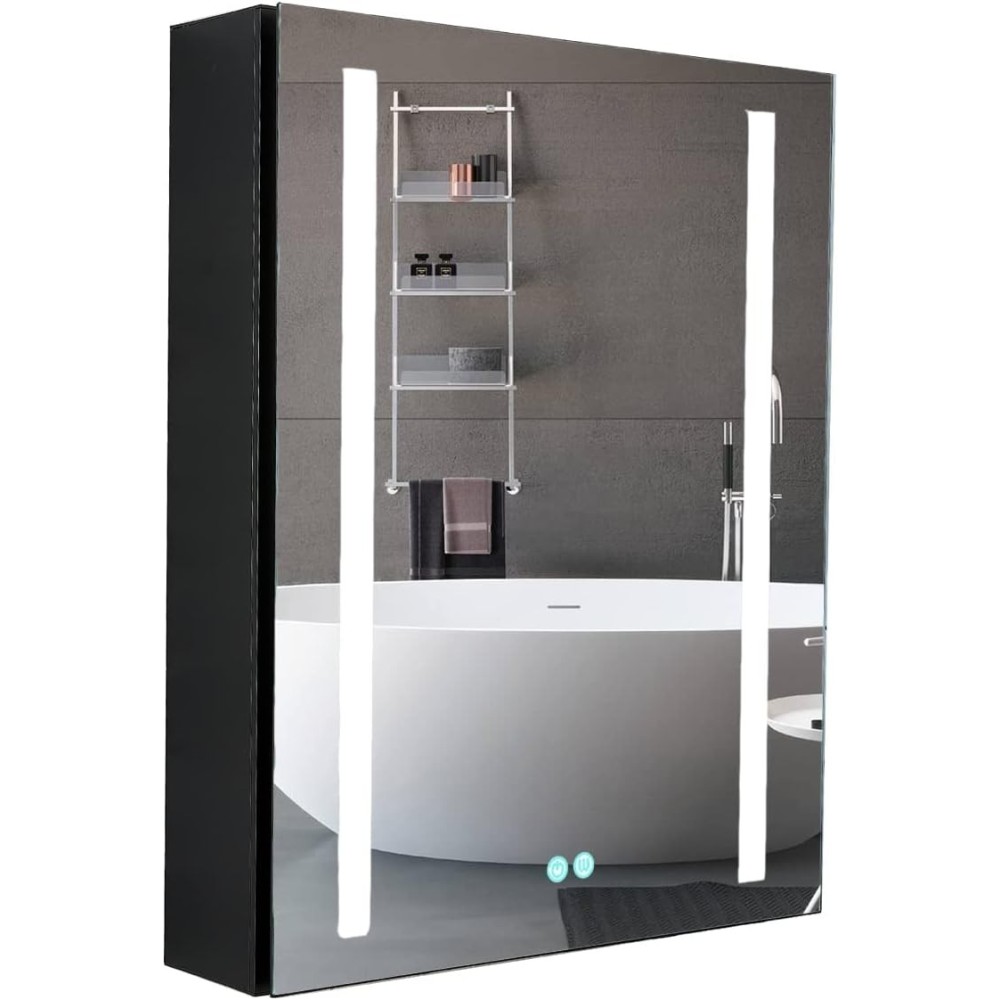 Kupaonica kabineta Plumbsys, LED rasvjeta, 50x65cm, crna boja