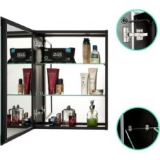 Armario de baño Plumbsys, iluminación LED, 50x65cm, color negro