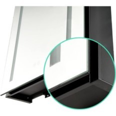 Armadio da bagno Ambiacco piomba, illuminazione a LED, 50x65cm, colore nero