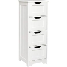 Fürdőszoba szekrény Mondeen H1071BC04WT 4 fiókkal, 30 x 30 x 82cm, fehér