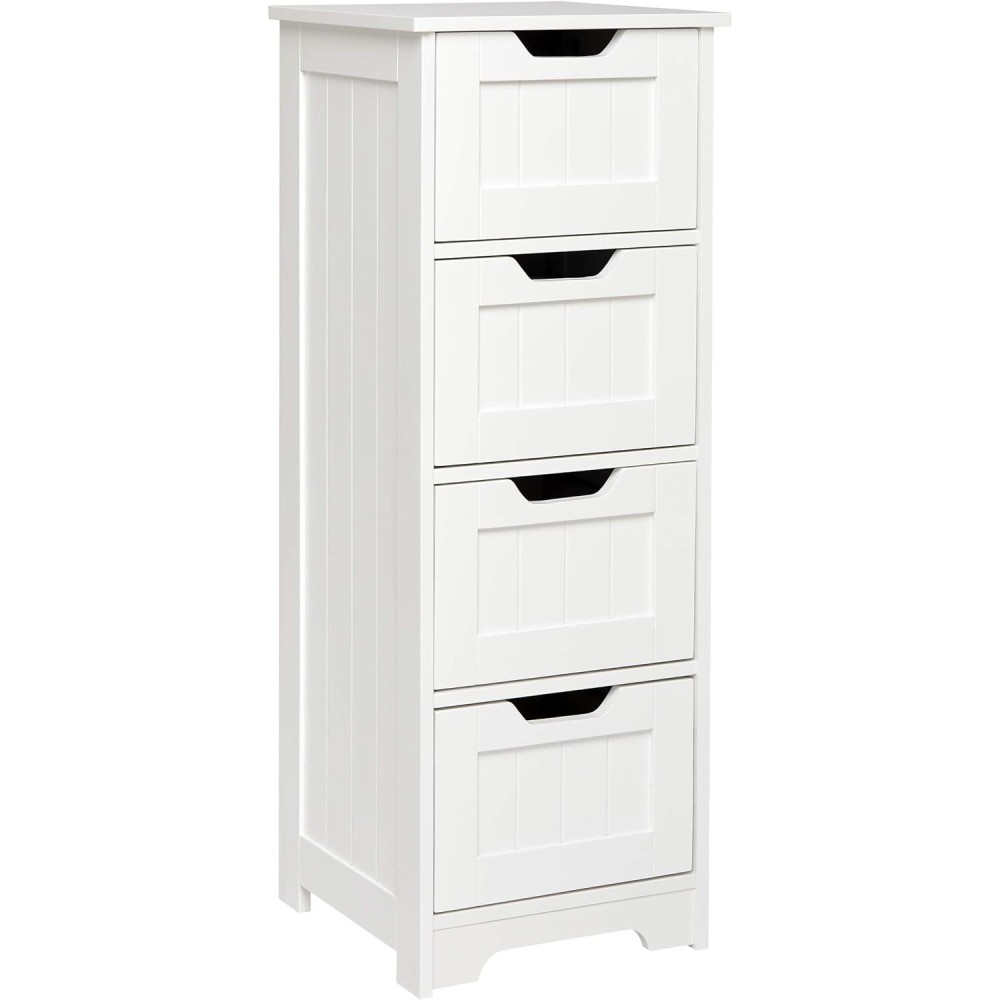 Mondeer H1071BC04WT skapis ar 4 atvilktnēm, 30 x 30 x 82cm, balts