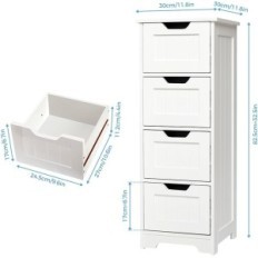 Mondeer H1071BC04WT omarica s 4 predali, 30 x 30 x 82cm, bela