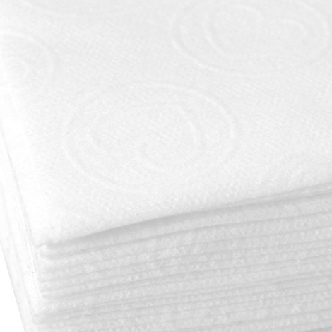 Disposable treatment scarves 20 pcs. 70×40 cm white hearts — close-up of the surface