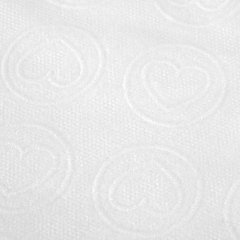 Foulards de traitement jetables 20 pcs 70×40 cm cœurs blancs — gros plan surface