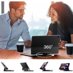 Fall mit Vobafe-Tastatur für iPad Air 13 Zoll M2 2024, schwarz