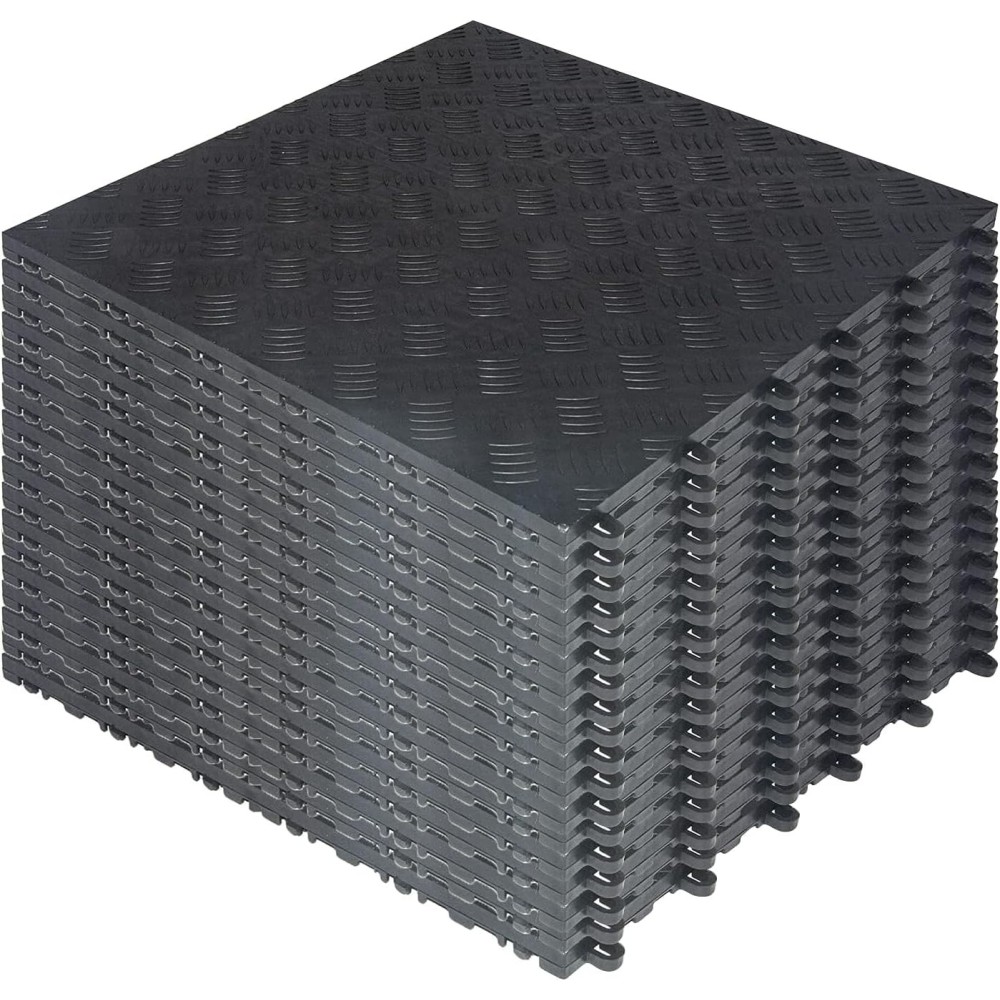 Padlólapok Nisorpa, PVC 40 x 40 cm, 18 mm, 20 db, fekete