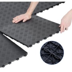 NISEPA, PVC 40 x 40 cm Piastrelle per pavimenti, gr. 18 mm, 20 pezzi, nero