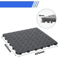 NISEPA, PVC 40 x 40 cm lattialaatat, gr. 18 mm, 20 kpl, musta