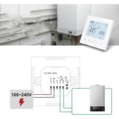Thermostaat BOK TDR89W-WIFI-WPB SMART WLAN, met LCD-display 3A, wit