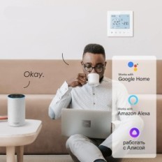 Thermostat Beok TDR89W-WIFI-WPB Smart WLAN, su LCD ekranu 3A, balta