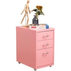 Documents portatifs Hollyhome, 3 tiroirs, rose