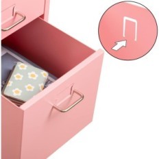 Portable Hollyhome documents, 3 drawers, pink