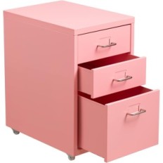 Tragbare Hollyhome-Dokumente, 3 Schubladen, Rosa