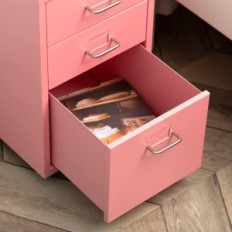 Portable Hollyhome documents, 3 drawers, pink