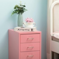 Tragbare Hollyhome-Dokumente, 3 Schubladen, Rosa