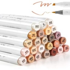 Alkohol Markers Ohuhu Y30- 80400- 30, 24 db, pasztell színek, kétoldalú