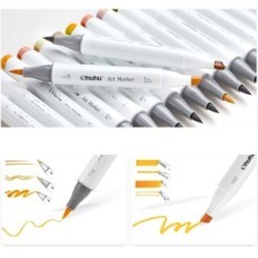 Alcoholische markers ohuhu y30-80400-30, 24 stuks, pastelkleuren, dubbelzijdig