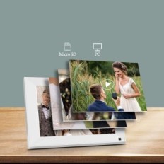 BSIMB WiFi 9 inčni digitalni okvir, s IPS zaslon osjetljiv na dodir, 32 GB, bijela