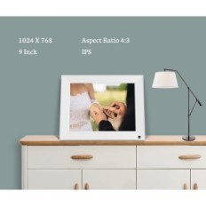 BSIMB WiFi 9 tuuman digitaalinen kehys, IPS-kosketusnäyttö, 32 Gt, valkoinen