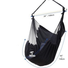 Hängender Stuhl ohuu bis 150 kg, schwarz, kein Set