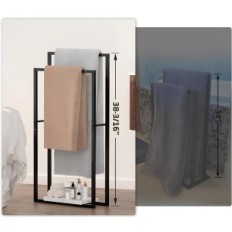 Asciugamani in metallo Gancio Nero Bagno Bagno Porta muro KES BTH501-BK Resistente alla ruggine e all'umidità