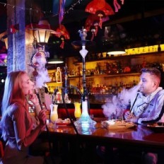 Shisha Ryosee 100 cm pre 4 hadice s LED osvetlením, Set, čierna