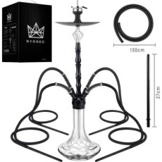 Shisha Ryosee 100 cm pre 4 hadice s LED osvetlením, Set, čierna