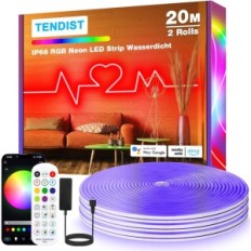 LED NEON traka 20 m RGB IP68 Wi-Fi boja LED traka s daljinskim upravljačem i kontrolnom tendencijom vodootporan