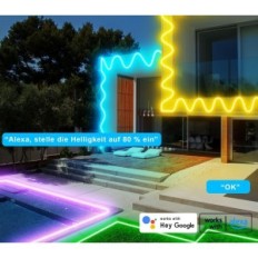 LED NEON TAPE 20 M RGB IP68 Wi-Fi Barva LED páska s dálkovým ovládáním a ovládacím tendoucím vodotěsným