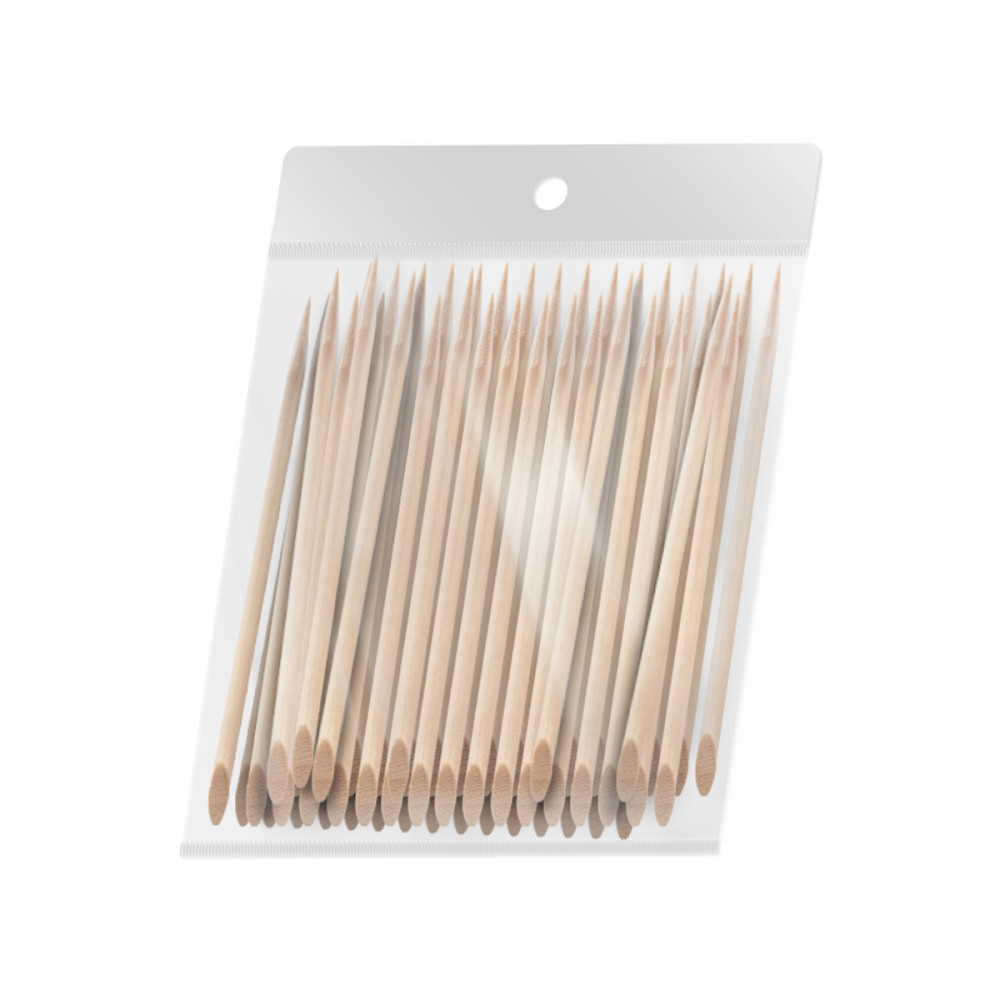 100 pcs. Wooden manicure cuticle sticks 11,5 cm OCHO NAILS — packaging