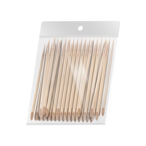 100 stk. træ manikyr neglebåndspinde 11,5 cm OCHO NAILS — indpakning