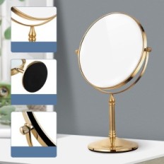 Sieraden make-upspiegel, 8 inch, dubbelzijdige, gouden kleur