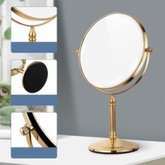 Šperky make-up zrcadlo, 8 palců, oboustranná, zlatá barva