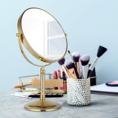 Šperky make-up zrcadlo, 8 palců, oboustranná, zlatá barva