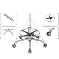 Hoker ajustable Nazalus con respaldo y reposapiés, negro