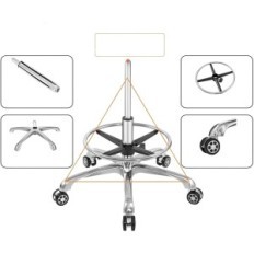 Hoker ajustable Nazalus con respaldo y reposapiés, negro