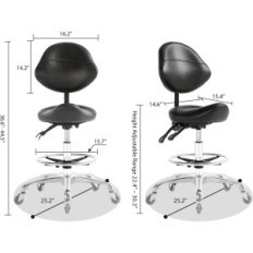 Office chair Nazalus with footrest, 159 kg, fekete