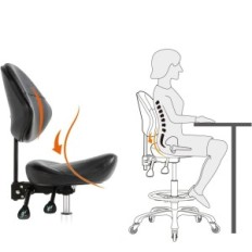 Silla de oficina Nazalus con un reposapiés, 159 kg, negro