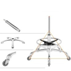 Bürostuhl Nazalus mit einem Fußhocker, 159 kg, schwarz