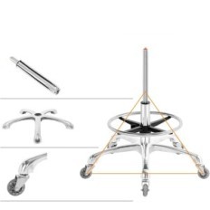 Bürostuhl Nazalus mit einem Fußhocker, 159 kg, schwarz